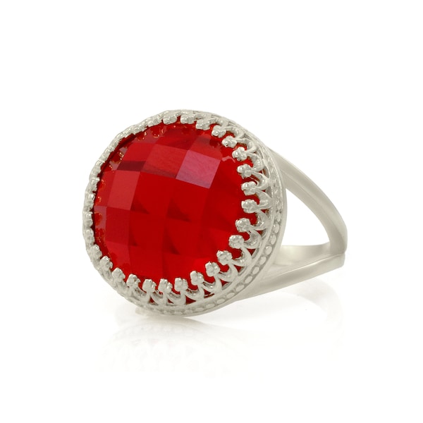 Sterling Silver Ruby Ring · White Gold Ruby Ring · Ruby Palladium Ring · White Palladium Ring · Solid Gold Ruby Jewelry Ring