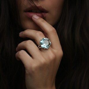 18k Rose Gold Ring · Hexagon Cut Topaz Ring · Rose Gold Vermeil Ring · November Birthstone Ring image 4