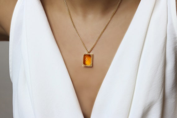 Citrine necklace etsy outlet