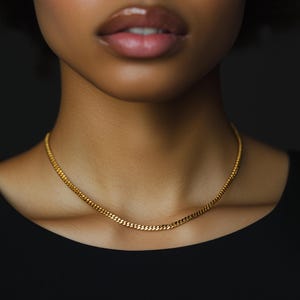 Dainty Cuban Link Necklace in Gold · 14k Custom Cuban Chain Necklace · Everyday Wear Necklace for Women