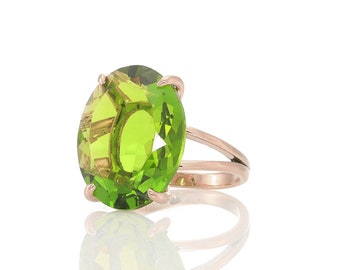 Peridot Ring · Oval Ring · Rose Gold Ring · August Birthstone Ring · Gold Ring For Women · Peridot Stone Ring · Gemstone Rings