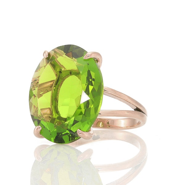 Peridot Ring · Oval Ring · Rose Gold Ring · August Birthstone Ring · Gold Ring For Women · Peridot Stone Ring · Gemstone Rings