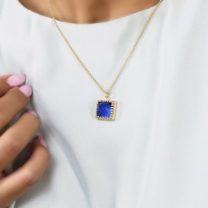 Sapphire Pendant Necklace · Gifts For Mom · Bridesmaid Gifts Necklaces · Gold Filled Necklace · 18k Vermeil Necklace