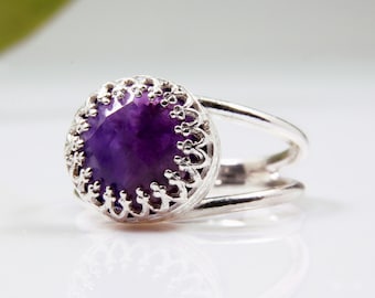 ETSY BIRTHDAY SALE - Amethyst ring,sterling silver ring,silver amethyst jewelry,vintage ring,Febraury birthstone ring