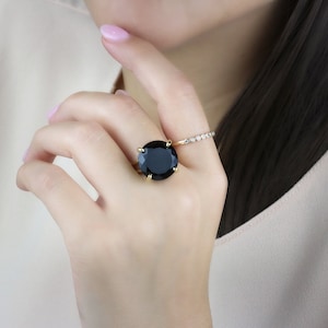 Stunning Black Onyx Ring · Gold Ring · Gold Statement Ring For Women · Gemstone Ring