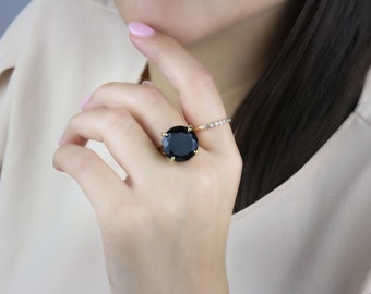 Stunning Black Onyx Ring · Gold Ring · Gold Statement Ring For Women · Gemstone Ring