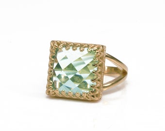 November Birthstone Ring · Topaz Ring · Rose Gold Ring · High Quality Ring · Tarnish Resistant Ring · Square Gemstone Ring