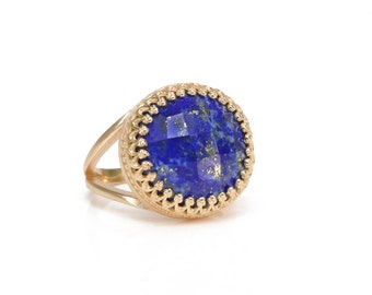 Lapis Ring · Rose Gold Ring · 14k Rose Gold Filled · Lapis Lazuli · Gemstone Ring · Gemstone Birthstone · September Ring For Mom