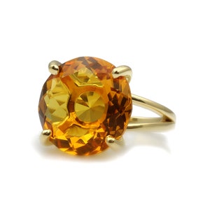 Citrine Ring November Birthstone Ring Gold Ring Gemstone Ring Citrine Jewelry Cocktail Ring Statement Ring image 2