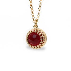 January Birthstone Gift · Rose Gold Garnet Necklace · Pink Color Bridesmaid Gifts · Wedding Gifts Pendants · Garnet Gold Necklace