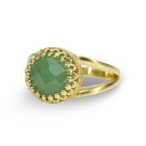 Aventurine Ring · Gold Ring · Green Stone Ring · Charm Ring · Gemstone Ring · Green Ring · Delicate Ring · Everyday Ring · Mother&#39;s Day Gift