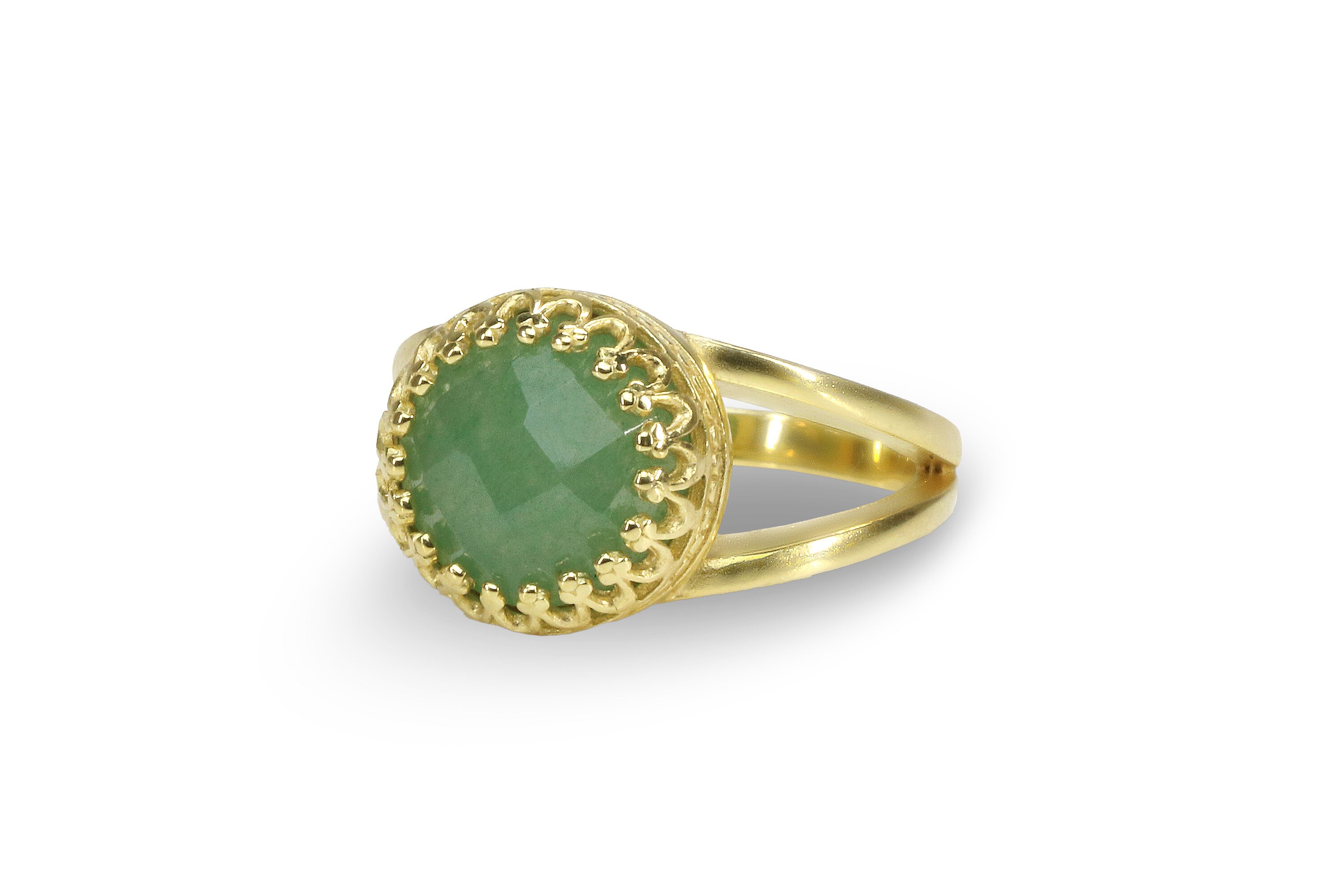 Green aventurine ring gold deals