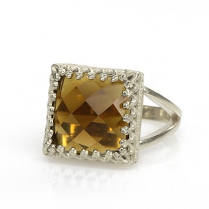 Smoky Quartz Ring · Silver Ring · Sterling Ring · Smoky Ring · Brown Ring · Gemstone Ring · Brown Quartz · Wedding Ring