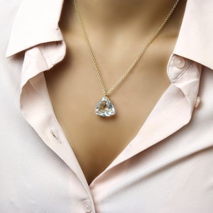 Trillion Necklace · Triangle Quartz Pendant · Raw Quartz Necklace · Gold Statement Necklace · Healing Quartz Necklace