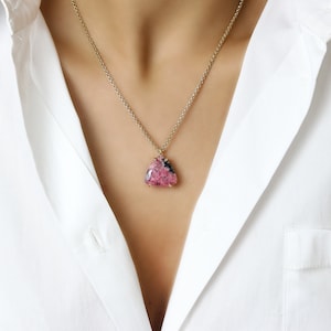 Trillion Pendant Necklace · Gold Rhodonite Pendant · Gold Triangle Necklace · Gemstone Balance Pendant · Emotional Healing Necklace