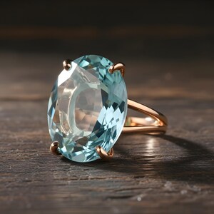 Blue Topaz Ring · Gold Ring · 14k Gold Filled Ring · Cocktail Ring · Gemstone Ring · Birthstone Rings · Bridesmaid Rings · Wedding Ring image 6