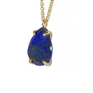 Lapis Lazuli Necklace · Pear Pendant Necklace · Gemstone Pendant · Teardrop Necklace · Gold Lapis Necklace · Custom Gold Necklace image 6