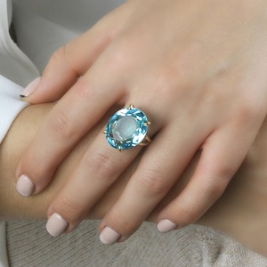 Blue Topaz Ring · Gold Ring · 14k Gold Filled Ring · Cocktail Ring · Gemstone Ring · Birthstone Rings · Bridesmaid Rings · Wedding Ring