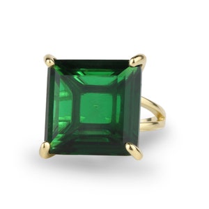 Square Emerald Ring Gold Square Ring Mothers Day Gift - Etsy