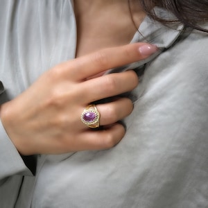 Amethyst Ring · Gold Ring · Gemstone Ring · February Birthstone Ring · Energy Ring · Health Ring · Success Ring · Oval ring