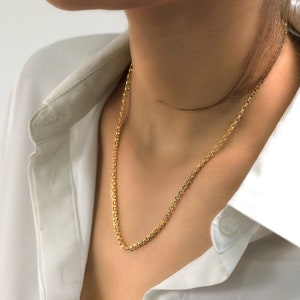 14k Gold Rolo Chain · Minimalist High-Quality Necklace · Vermeil Gold Daily Wear Chain · Layered Chain · Custom Chain for Women
