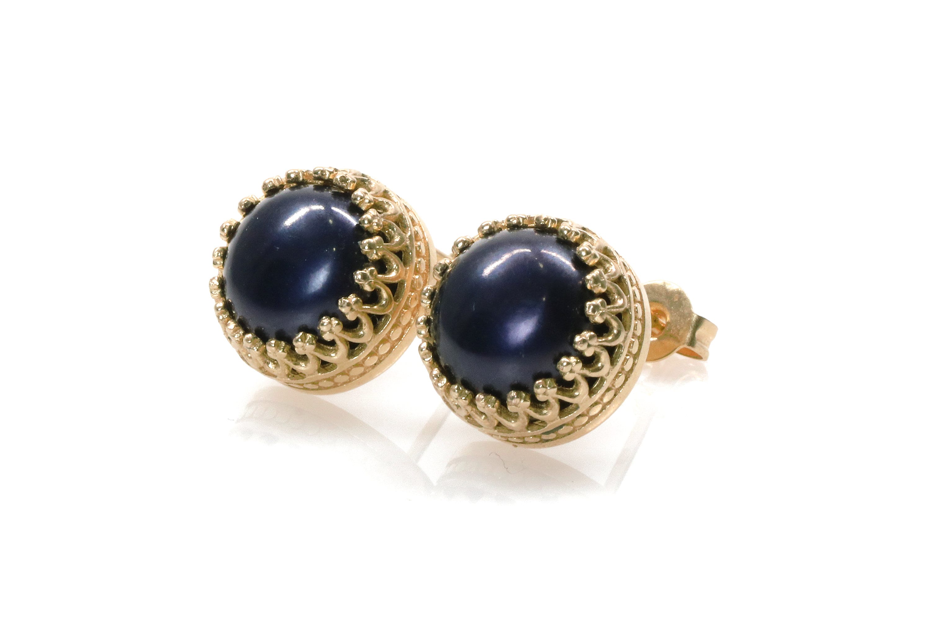 Black Pearl Earrings · Black Earrings · Gold Earrings · 14k