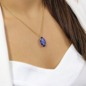 Lapis Lazuli Birthstone Necklace · Lapis Necklace · September Birthstone Necklace · Wedding Pendant · Long Necklace With Gemstone
