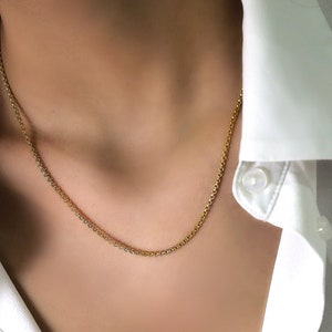 Gold 2mm Rolo Chain · Minimalist Necklace · Vermeil Gold Everyday Chain · Layered Chain Necklace · Custom Gold Chain
