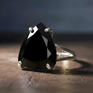 Black Onyx Ring · Statement Ring · Triangular Ring · Trillion Ring · Silver Ring · Gemstone Ring · Cocktail Ring · Stone Ring