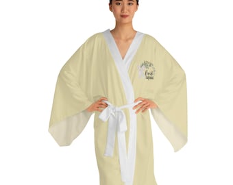 Bride Squad Light Lemon Long Sleeve Kimono Robe
