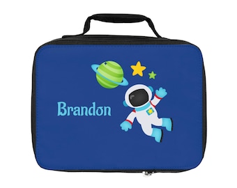 Borsa per il pranzo personalizzata con astronauta spaziale / Blu galassia