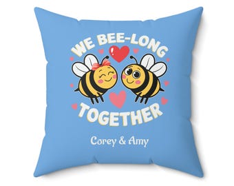 Personalized We BEE Long Together Pillow | Holiday Bee Couple