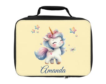 Personalized Magical Unicorn Lunch Bag Yellow