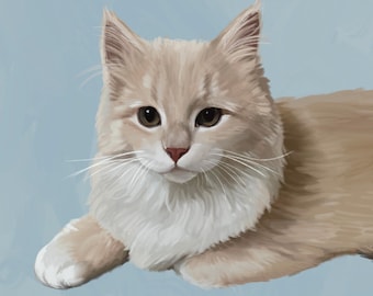 Custom Pet Portrait from Photo, Dog Portrait Illustration, Cat Portrait Art, Personalized Pet Drawing, Custom Gift, Digital Download