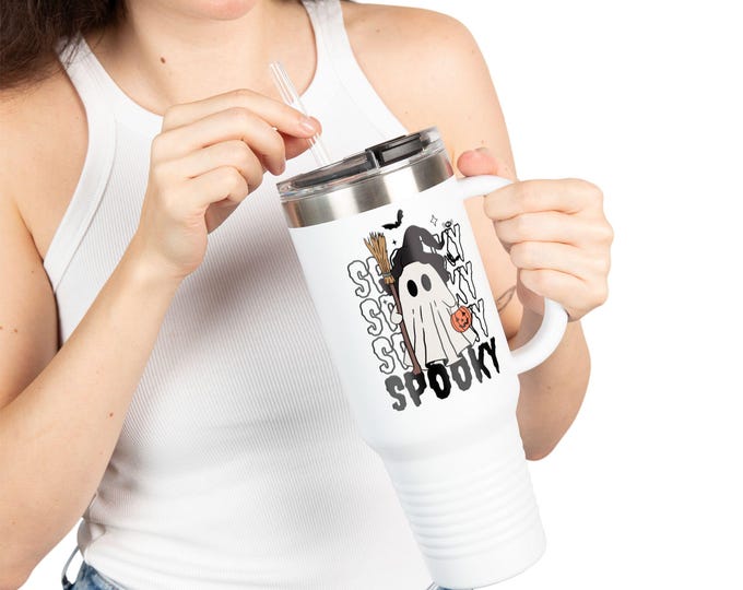 Spooky Vintage Insulated Travel Mug, Halloween - Antique Design, Hot Selling Coffee Tumbler, Cup, 100 Best Selling