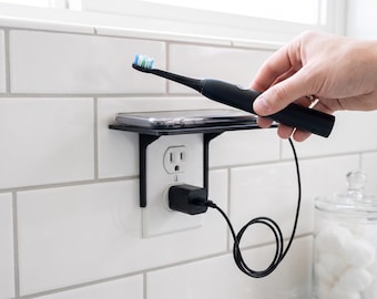 No-Drill Outlet Shelf for Phone, Smart Speaker – 3D Printed Organizer