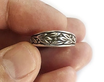 Olive Leaf Ring, Olive Branch Ring, Leaf Ring, Olive Leaves Band, Silver Wedding Band, Gifts For Her, Oxidized Silver Ring