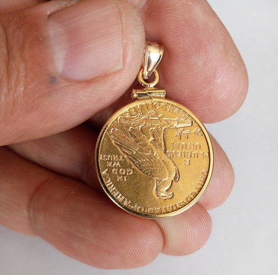 Liberty Indian Head Gold Coin Pendant, 5 Dollar I… - image 5