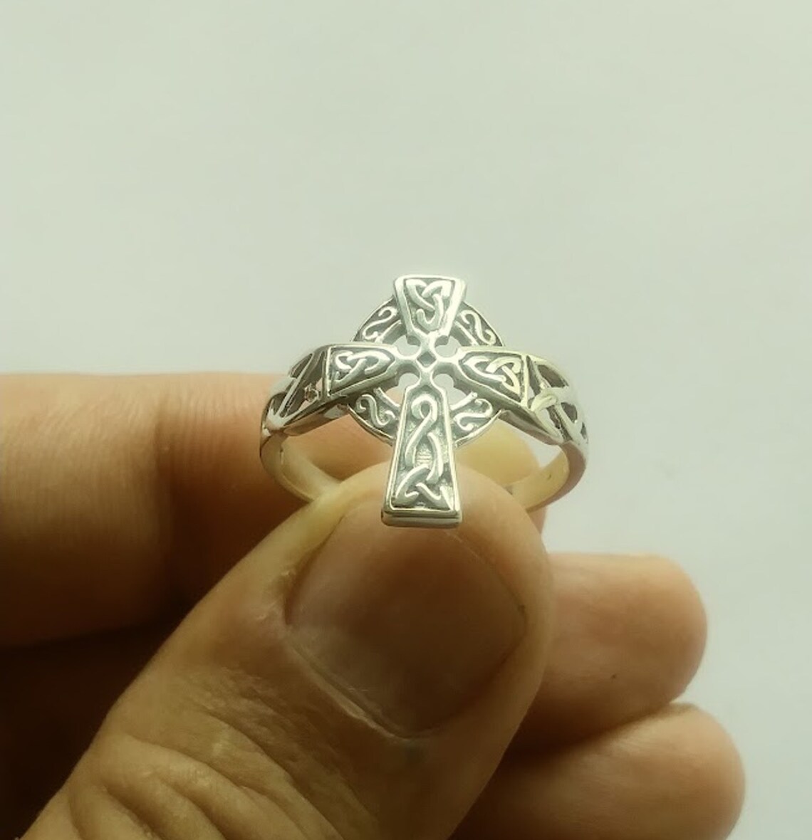 Celtic Cross Ring Celtic Silver Ring Celtic Knot Ring Cross - Etsy