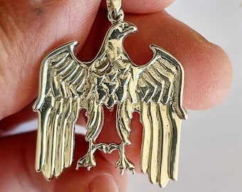 Eagle Necklace, German Eagle Pendant, Silver Eagle Pendant, Bundesadler Eagle Necklace, Handmade Eagle Pendant, Steampunk Pendant Necklace