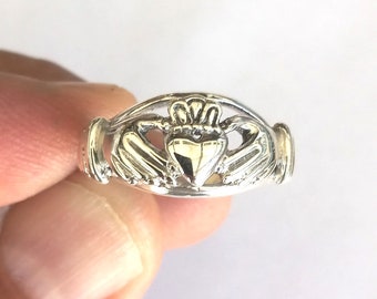 Claddagh Ring Silver, Silver Celtic Ring, Silver Claddagh Ring, Claddagh Promise Ring, Celtic Claddagh Ring, Irish  Claddagh Ring