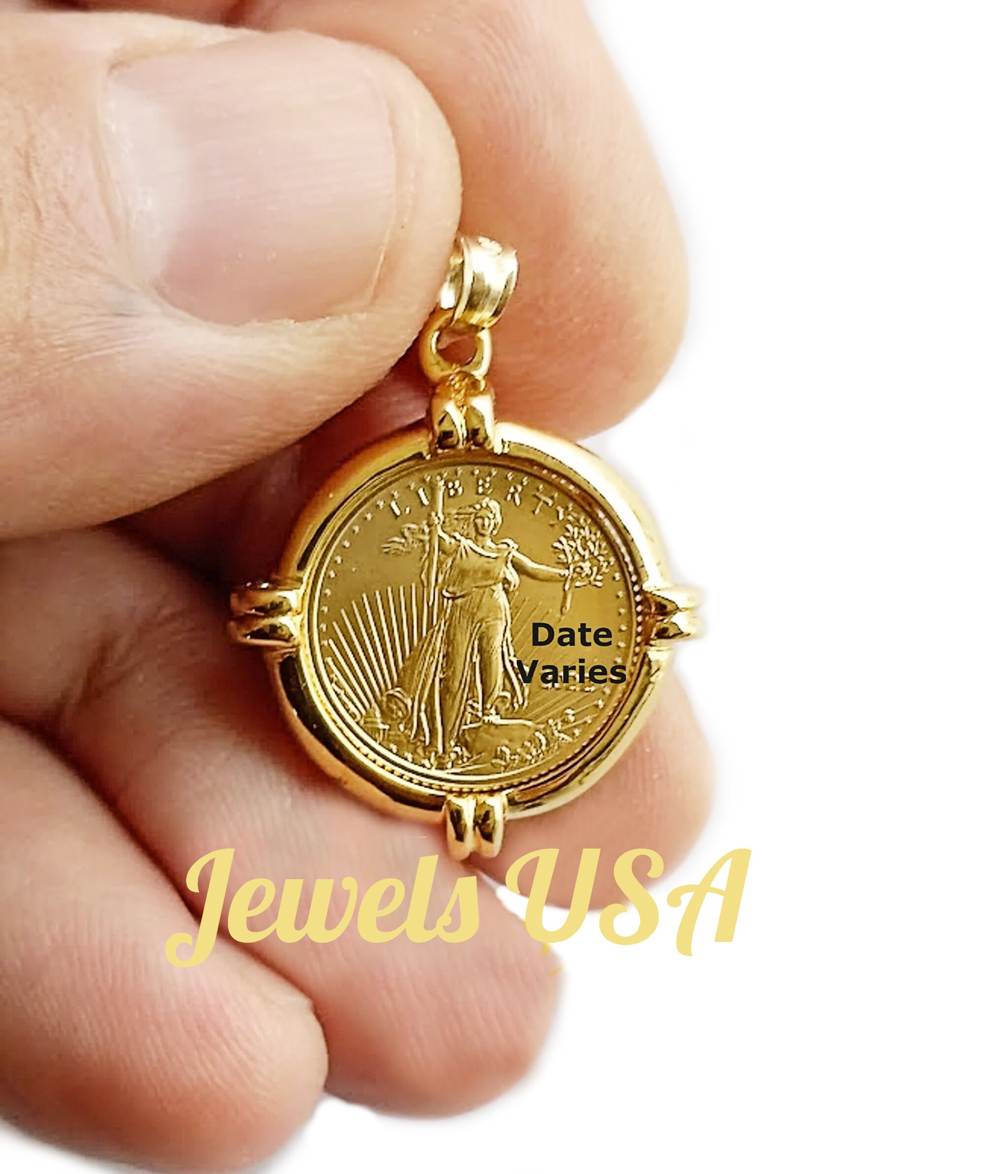 American eagle outlet gold coin necklace