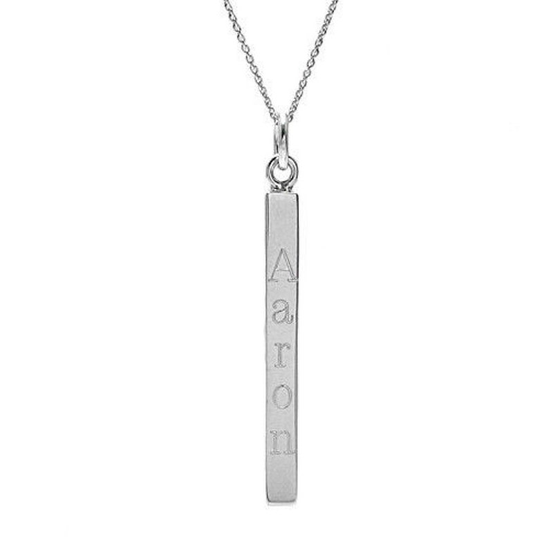 Engravable Necklace Gift For Her Customized Necklace Personalized Necklace Long Bar Pendant Bar Necklace