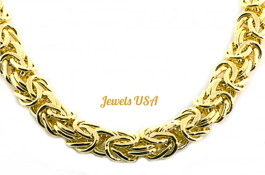 Byzantine Gold Chain Necklace, 14k Gold Chain, Byzantine Link Chain