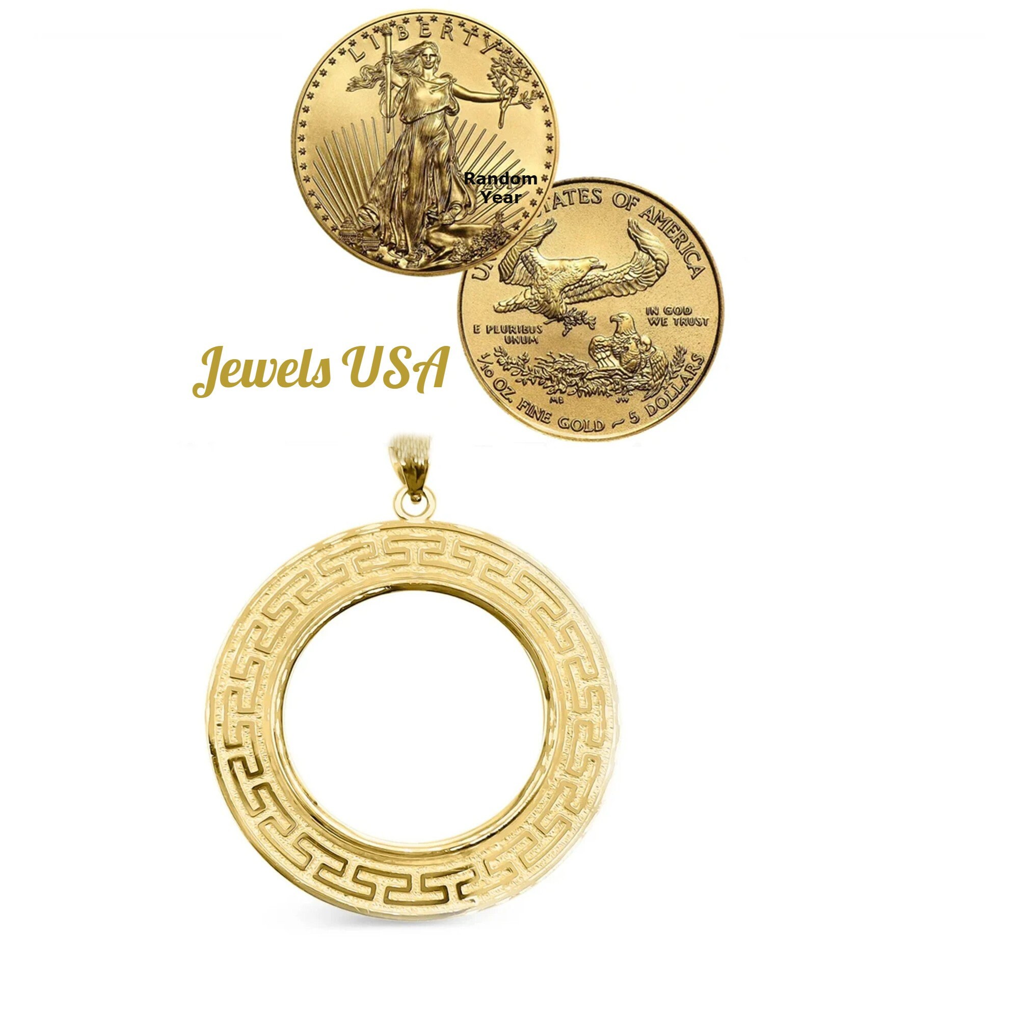 American eagle shop gold coin pendant