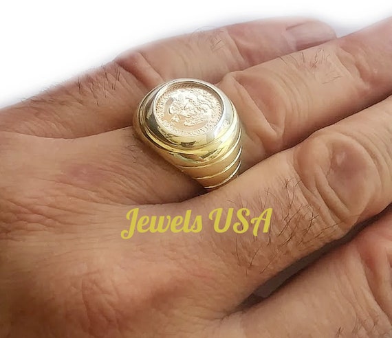 Jorge Adeler Men's 18K Yellow Gold Victoria Coin Ring | Neiman Marcus