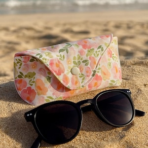Handmade Floral Glasses Case: Padded Cotton Eyewear Pouch