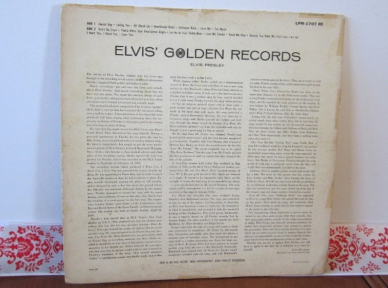 Elvis Presley Elvis Golden Records 1958 LPM1707 RE Etsy