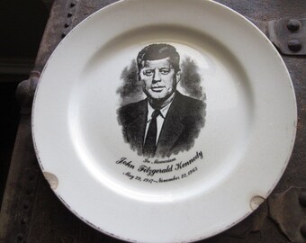 Vintage John Fitzgerald Kennedy Memoriam Plate