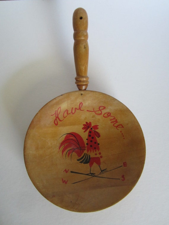 Vintage Wooden Rooster pan Wall Hanging/bowl Etsy